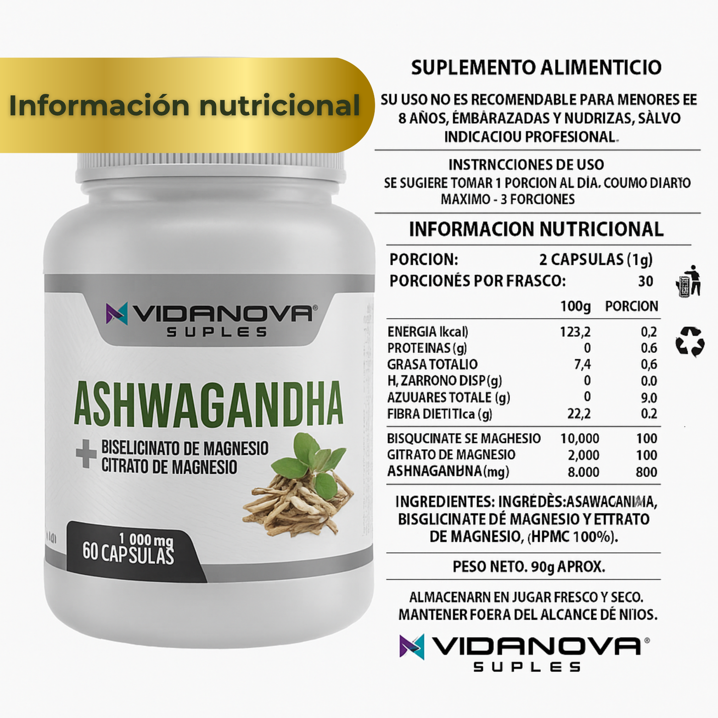 Ashwagandha + Magnesio – Control del Estrés – Energía y calma