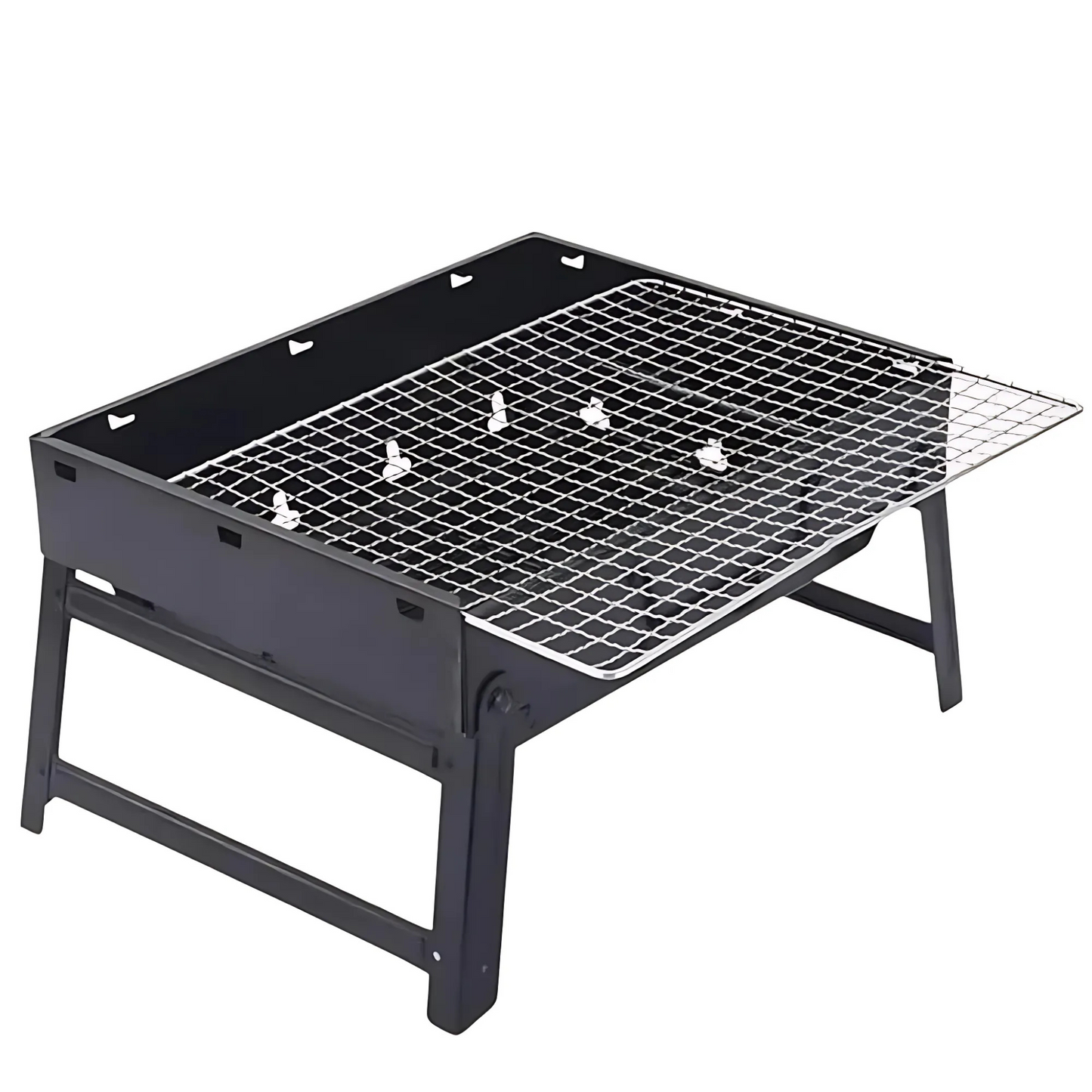Parrilla de Carbón Portátil Plegable + Regalo: Set Parrillero 3 piezas