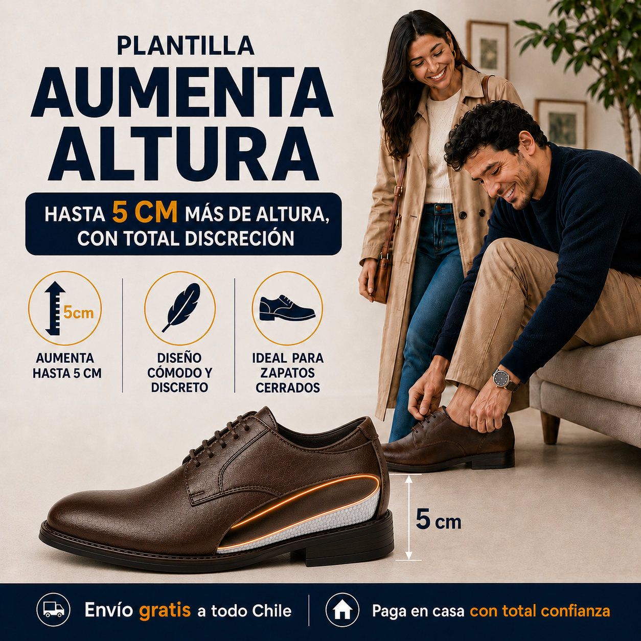 Plantilla Aumenta Altura Ortopédica – Suma altura al instante