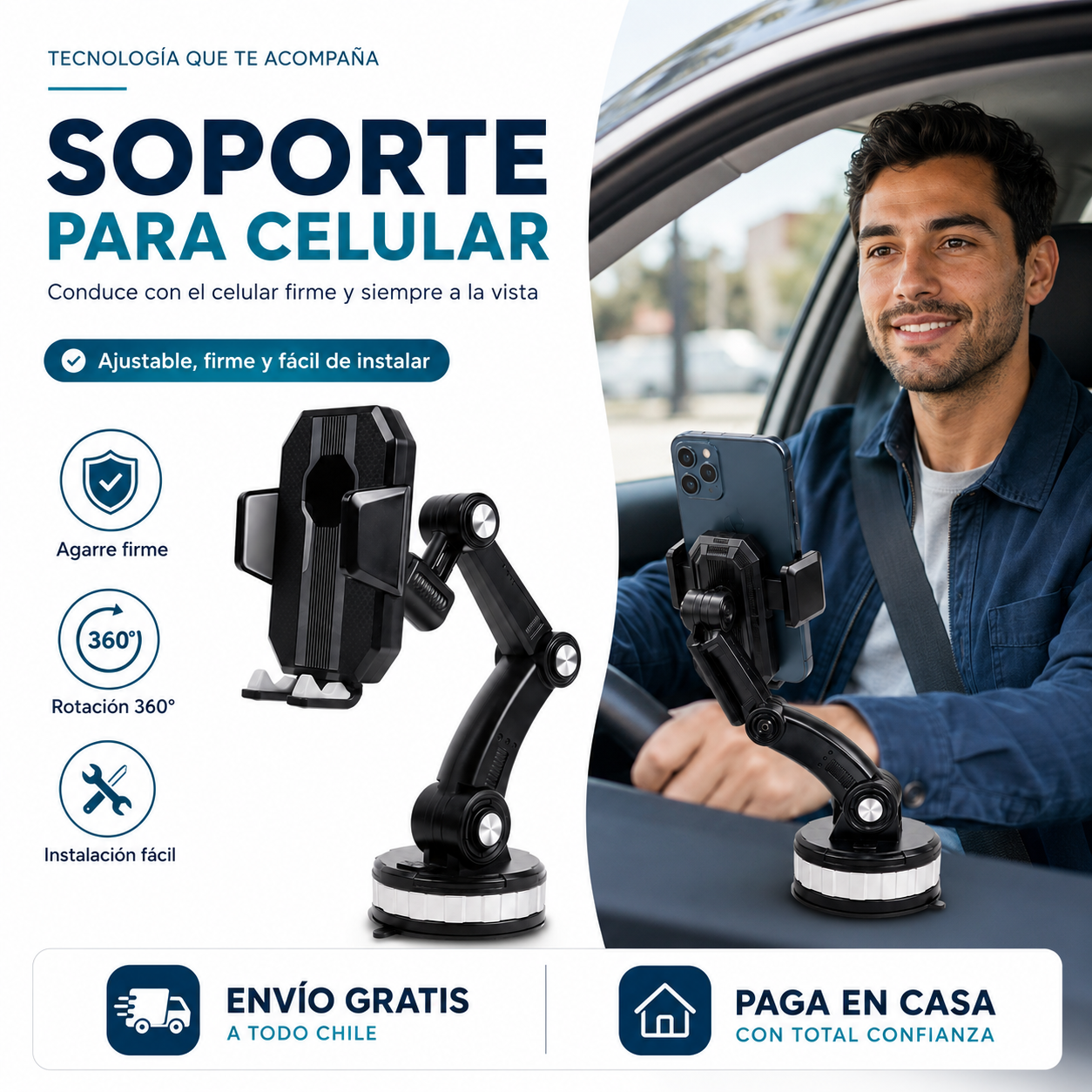 Soporte Celular para Auto - Celular firme y siempre a la vista