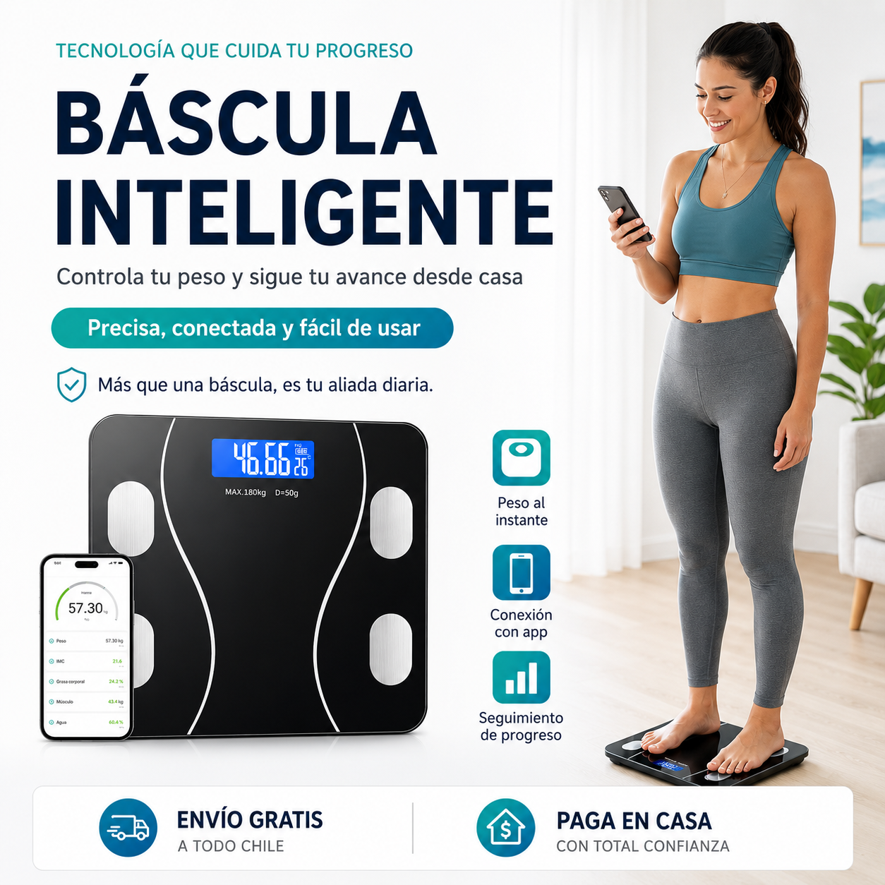 Báscula Inteligente - Mide tu progreso en segundos