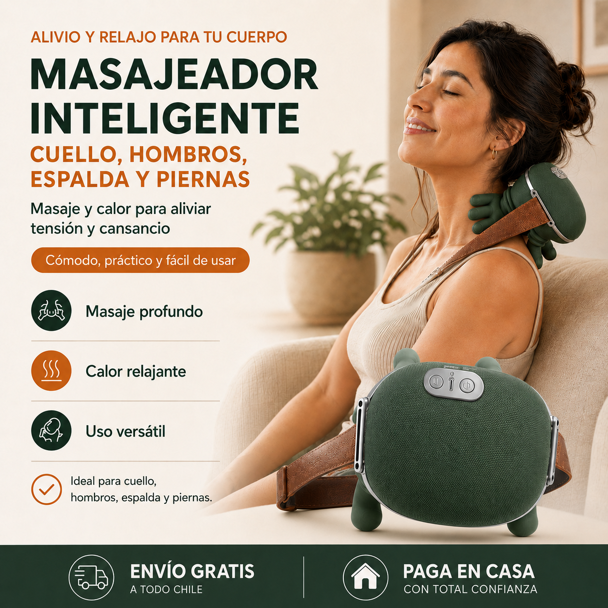 Masajeador Inteligente - Relaja cuello, hombros, espalda y piernas