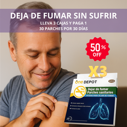 Parche Antitabaco 3×1 — Control de ansiedad 24 h — Plan de 30 días sin sufrir
