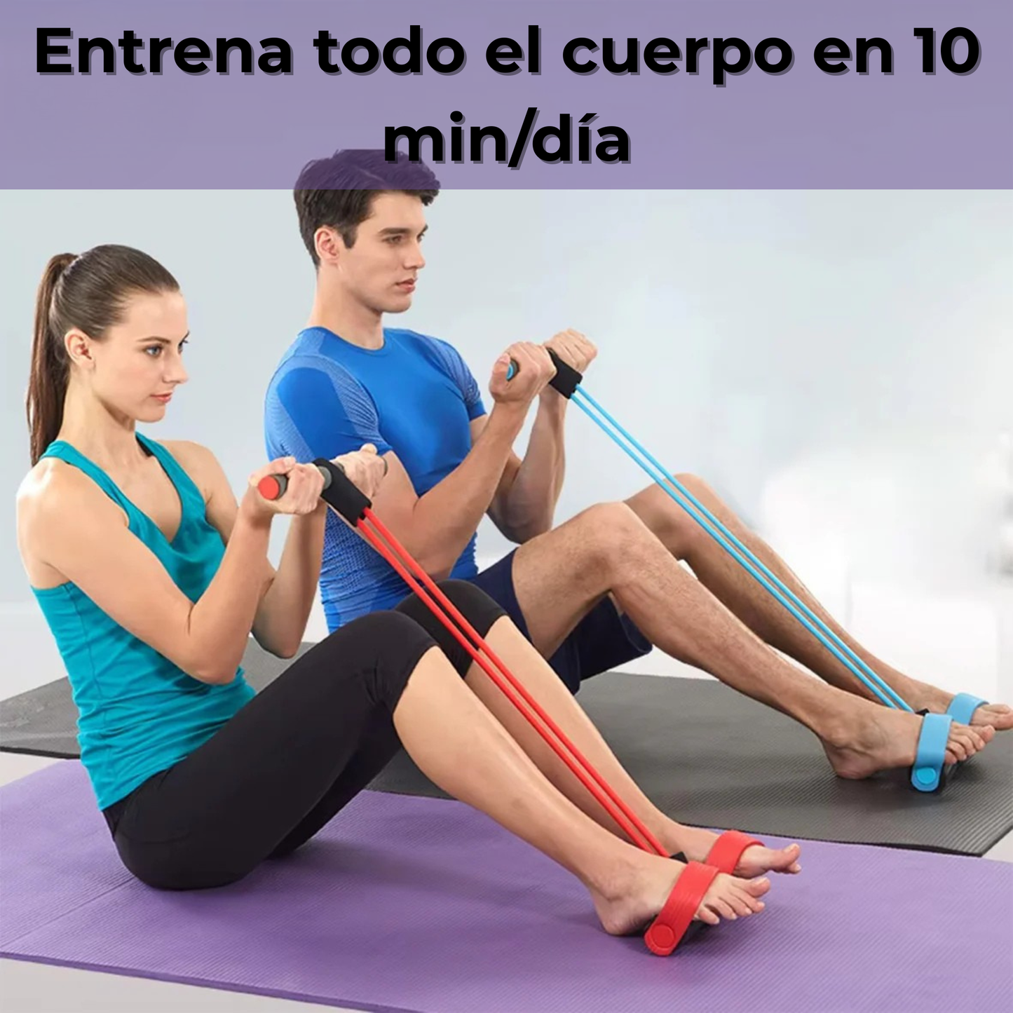 Bandas con Pedal – Entrenamiento Full Body en Casa – Ponte a tono en 10 min al día, de forma segura y económica
