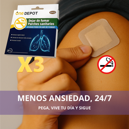 Parche Antitabaco 3×1 — Control de ansiedad 24 h — Plan de 30 días sin sufrir