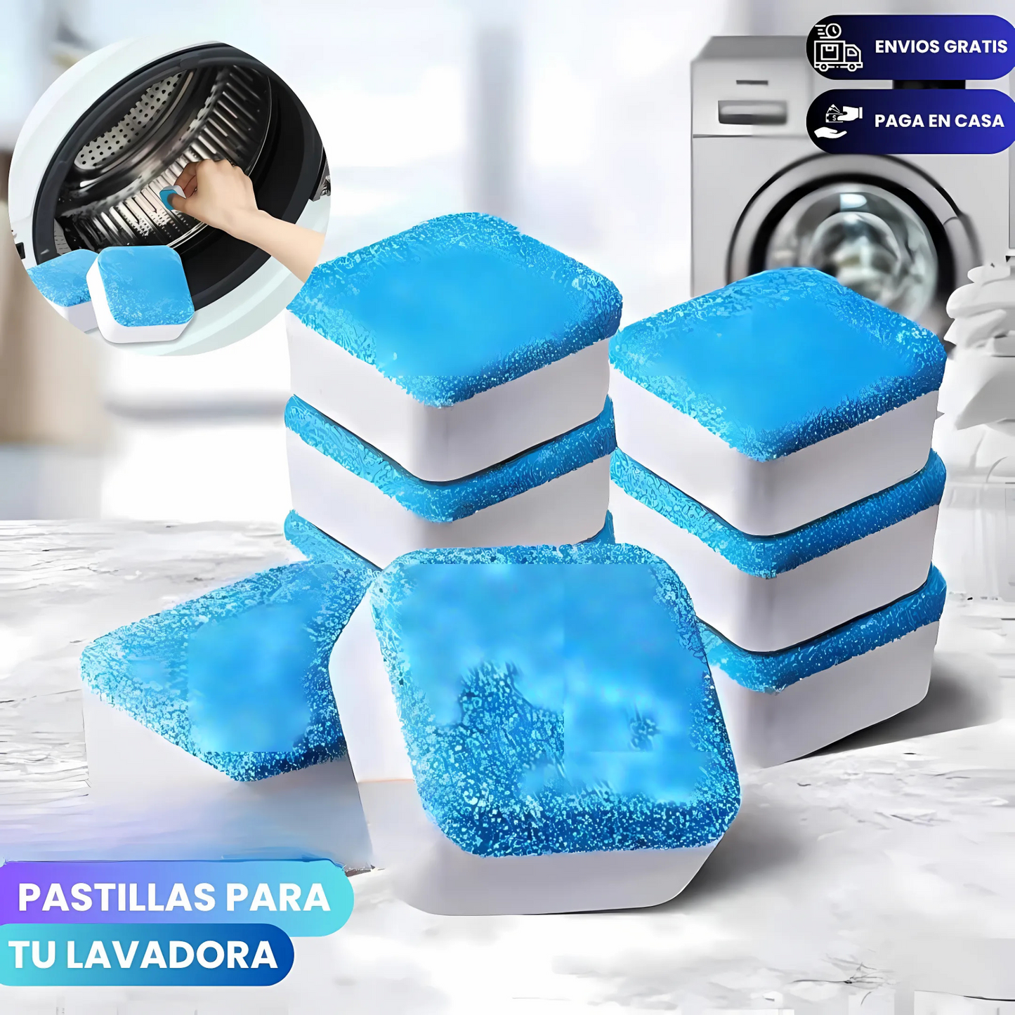 🔥 Pastillas limpiadoras – 5x1 – Higiene profunda – Lavadora fresca en 1 uso