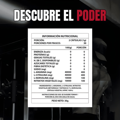2x1 - Óxido Nítrico en Cápsulas - Energía y Circulación - Más vitalidad y confianza en 3–4 semanas