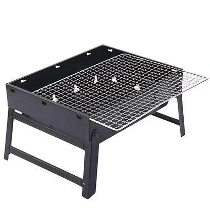 Parrilla de Carbón Portátil Plegable + Regalo: Set Parrillero 3 piezas