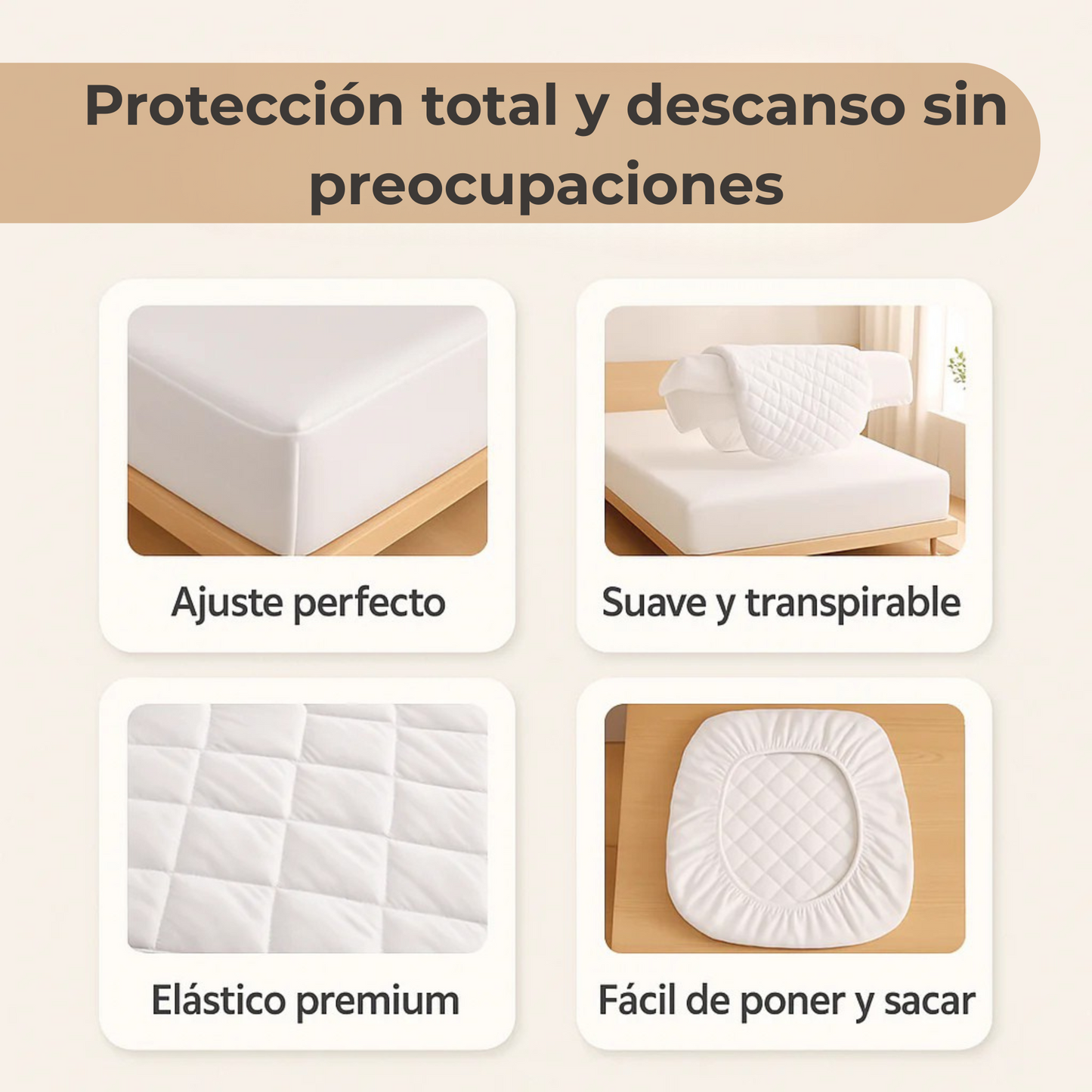 Cubre Colchón Impermeable Premium 2 Plazas | Protección total y descanso sin preocupaciones
