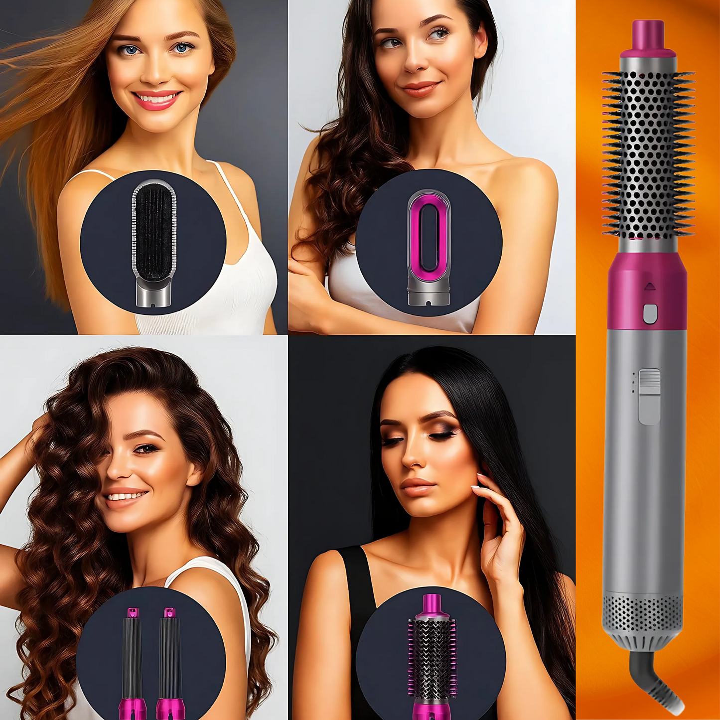 GLAM BRUSH PRO – Cepillo Secador Multifuncional 5 en 1 Profesional