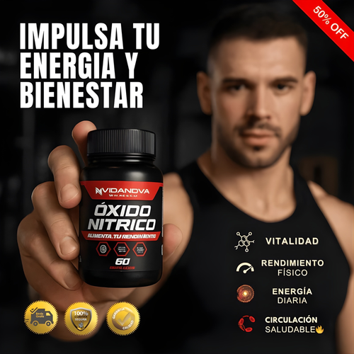 2x1 - Óxido Nítrico en Cápsulas - Energía y Circulación - Más vitalidad y confianza en 3–4 semanas