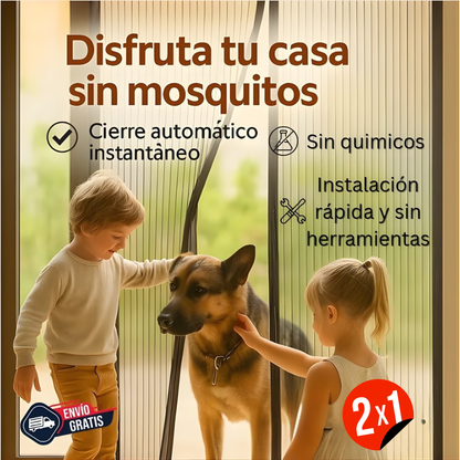 Oferta 2x1 – Malla Anti Mosquitos para Puerta – Cierre Magnético – Casa fresca y sin insectos en minutos