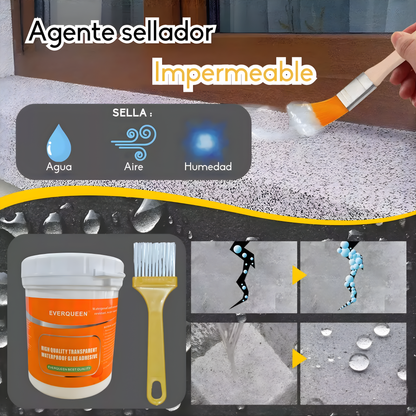 Sellador Adhesivo Transparente 1KG – Repara filtraciones – Hogar seco en minutos sin cambiar el diseño