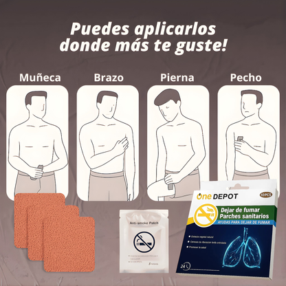 Parche Antitabaco 3×1 — Control de ansiedad 24 h — Plan de 30 días sin sufrir