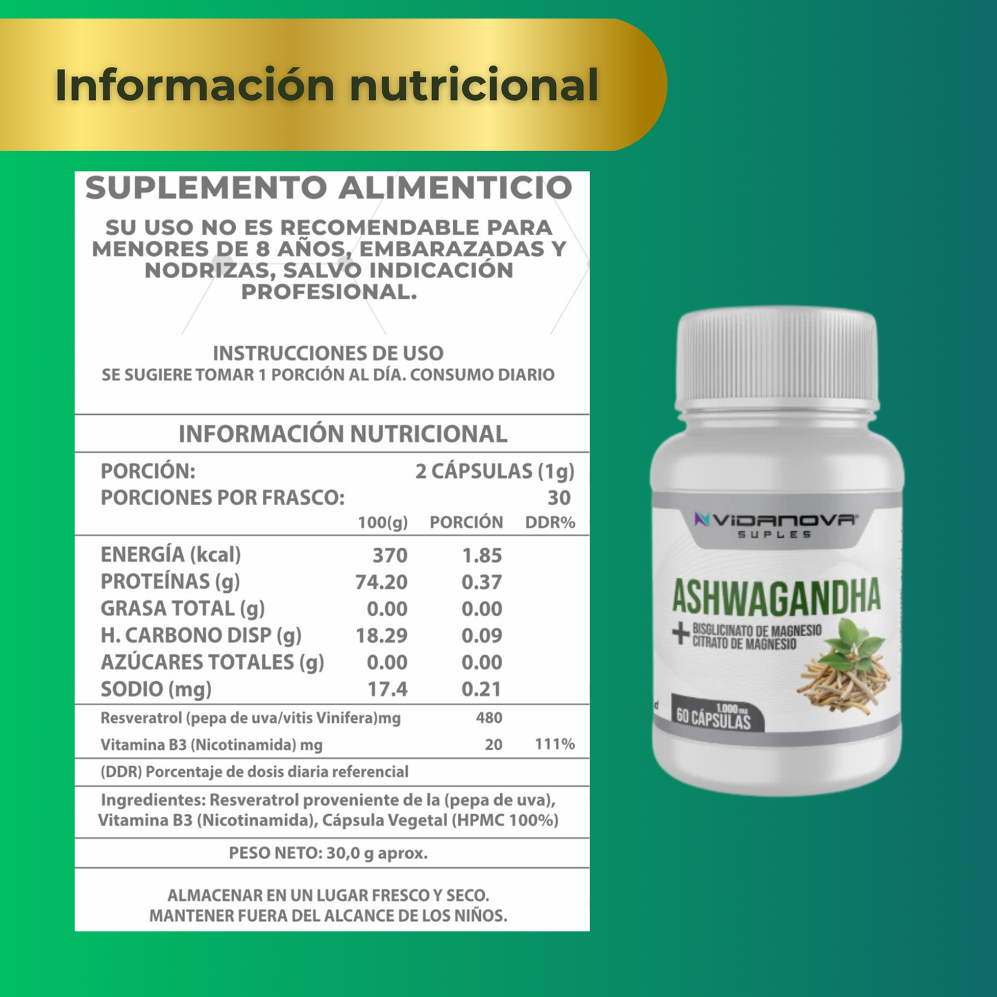 Ashwagandha Balance Total – Estrés bajo control y energía renovada + NAD+Resveratrol