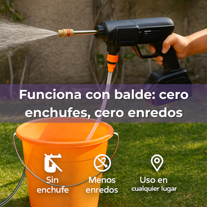 Hidrolavadora Portátil 2 Baterías - Lava donde sea con balde - Auto y terraza listos en 10 min