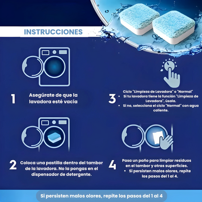 🔥 Pastillas limpiadoras – 5x1 – Higiene profunda – Lavadora fresca en 1 uso