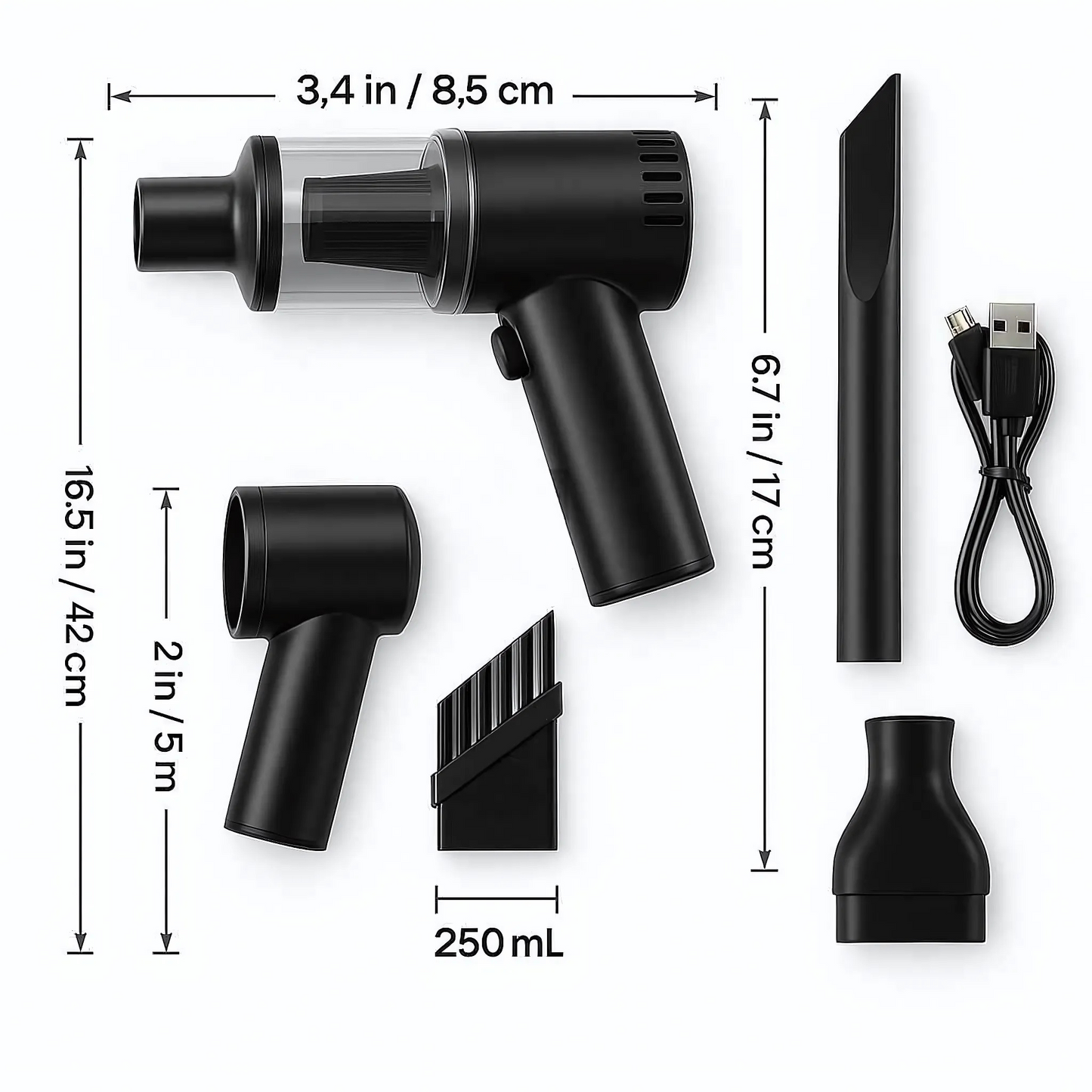 Pack Cubre Asientos + Mini Aspiradora – Protección y Limpieza – Auto impecable en minutos todos los días