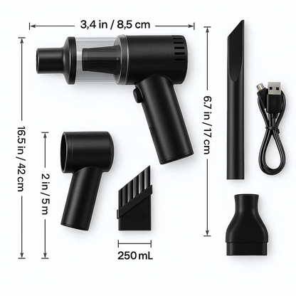 Pack Cubre Asientos + Mini Aspiradora – Protección y Limpieza – Auto impecable en minutos todos los días