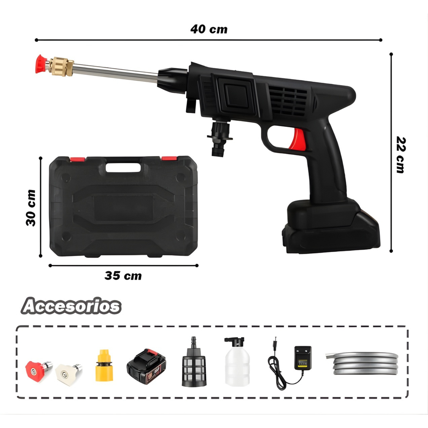 Hidrolavadora Portátil 2 Baterías - Lava donde sea con balde - Auto y terraza listos en 10 min