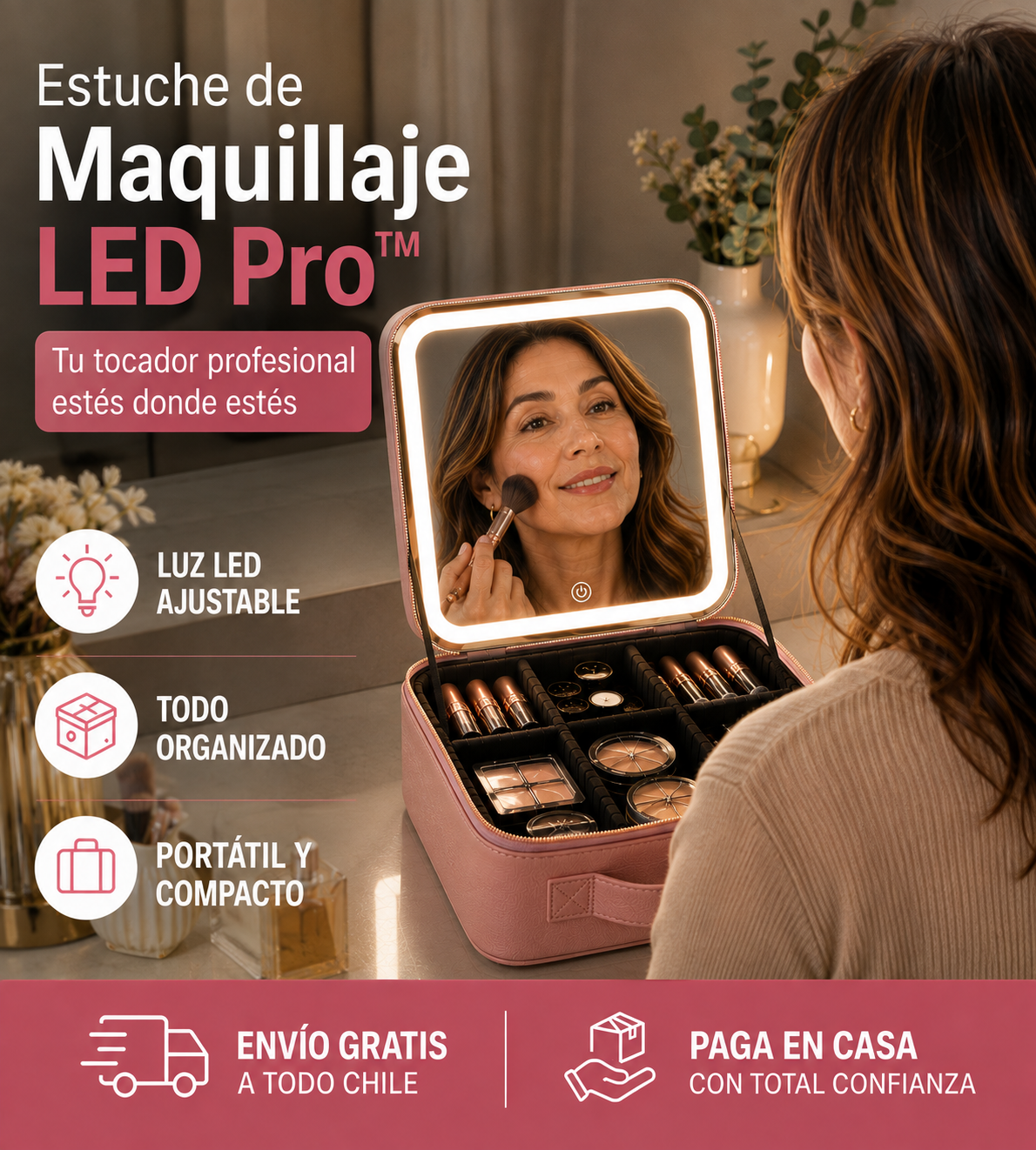 Estuche de Maquillaje LED Pro™ - Tu tocador profesional estés donde estés