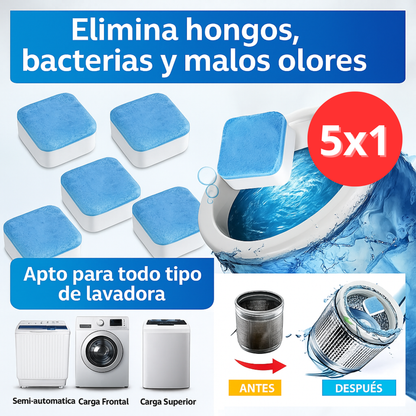 🔥 Pastillas limpiadoras – 5x1 – Higiene profunda – Lavadora fresca en 1 uso