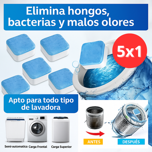 🔥 Pastillas limpiadoras – 5x1 – Higiene profunda – Lavadora fresca en 1 uso